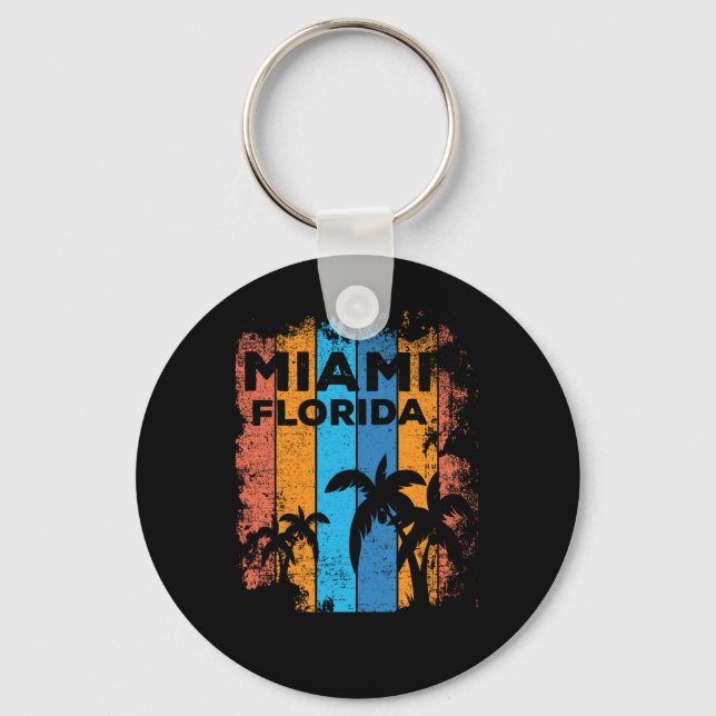 Porte-clés Retro Miami Florida Beach Souvenir (Recto)