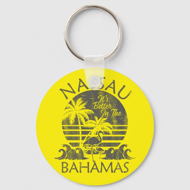 Porte-clés Retro Nassau Bahamas Vacances Bahamas Cruise (Recto)