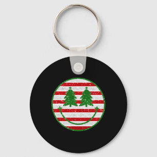 Porte-clés Retro Noël Arbre Sourire Visage Noël Filles Ados