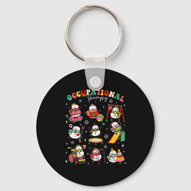 Porte-clés Retro Occupational Therapy Christmas Snowman Ot Ot (Recto)
