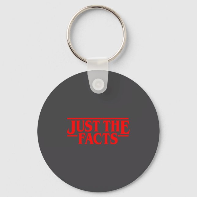 Porte-clés Retro Red Quote Just The Facts Funny Basic Simple  (Recto)