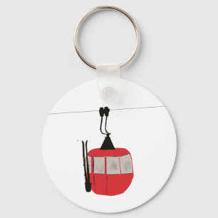 Porte-clés Retro Red Ski Gondola Lift Personnalisé