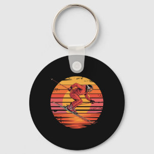 Porte-clés Retro Ski alpin Vintage Sunset Sports Cadeaux