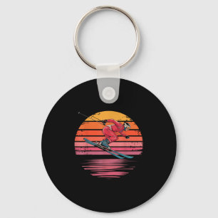Porte-clés Retro Ski alpin Vintage Sunset Sports Cadeaux