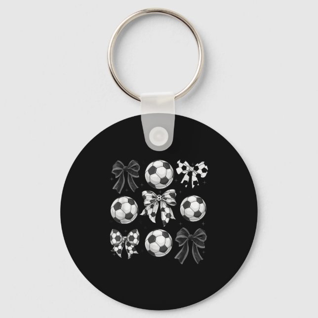 Porte-clés Retro Soccer Bow,game Day,coquette Soccer Mom,mama (Recto)