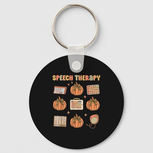 Porte-clés Retro Speech Therapy Slp Fall Pumpkin Speech Thera (Recto)