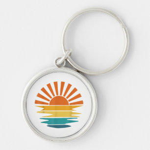 Porte-clés Retro Sunset Rays Wavy Vintage Retro Sunshine Sun