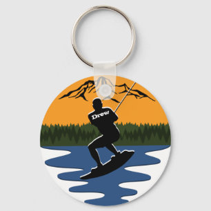 Porte-clés Retro Sunset Wakeboard Water Nom