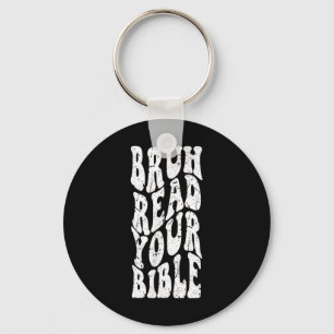 Porte-clés Retro Super Faith Bruh Lisez votre Bible Christian