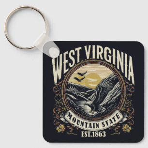 Porte-clés Retro West Virginia
