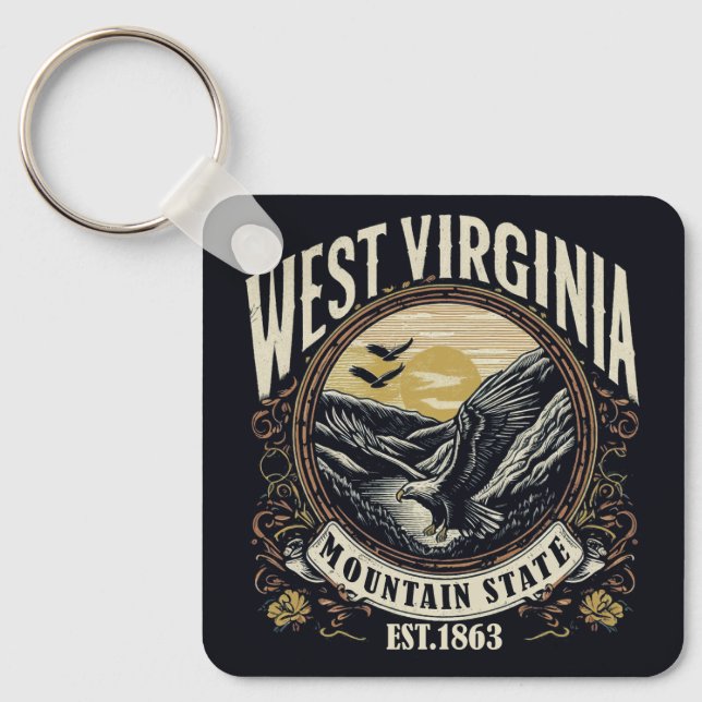 Porte-clés Retro West Virginia (Recto)