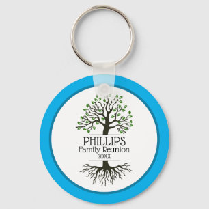 Porte-clés Réunion familiale de l'arbre généalogique Sky Blue