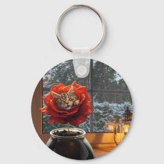 Porte-clés Rêve de chat rose