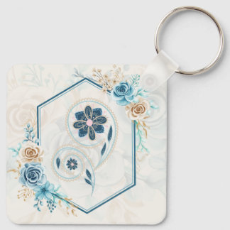 Porte-clés Revitaliser la vie, Harmonie florale bleue