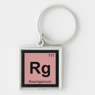 Porte-clés Rg - Symbole de tableau périodique de la chimie du
