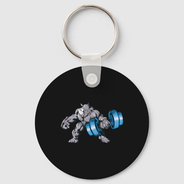 Porte-clés Rhino Lifting Weights Bodybuilding Beast Gym Fitne (Recto)