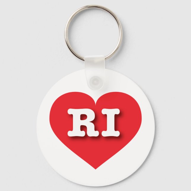Porte-clés Rhode Island Red Heart - I love RI (Recto)