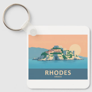 Porte-clés Rhodes Grèce Pastel Travel - Vieille Ville Médiéva