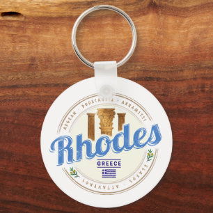 Porte-clés Rhodes Grèce Vintage Île Egée Souvenir