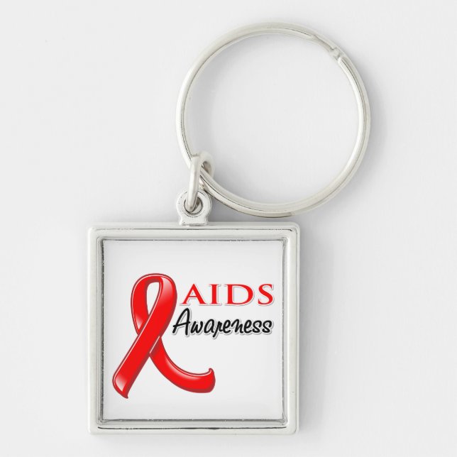 Porte-clés Ribbon de sensibilisation au VIH sida (Devant)