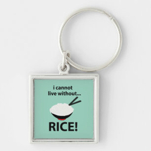 Porte-clés Rice Bowl Je ne peux pas vivre sans riz