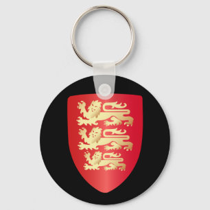 Porte-clés Richard Bouclier de Coeur de Lion en rouge+faux or