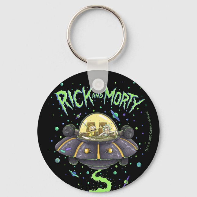 Porte-clés RICK ET MORTY™ | Graphique de vol spatial illustré (Recto)