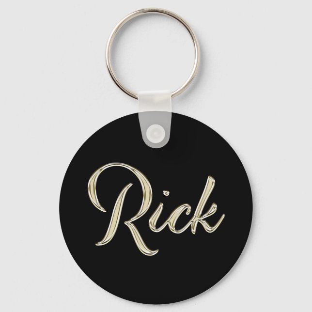 Porte-clés Rick Name whitegold Button (Recto)