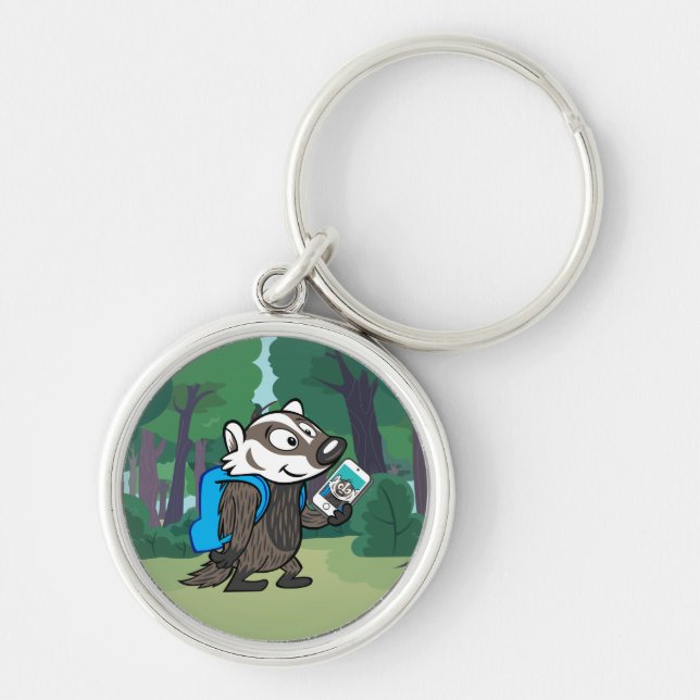 Porte-clés Ricky Raccoon| Selfie d'un blaireau de Boomer (Devant)