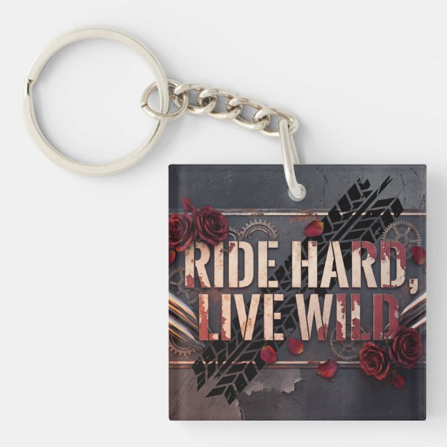 Porte-clés ride hard, live wild (Devant)