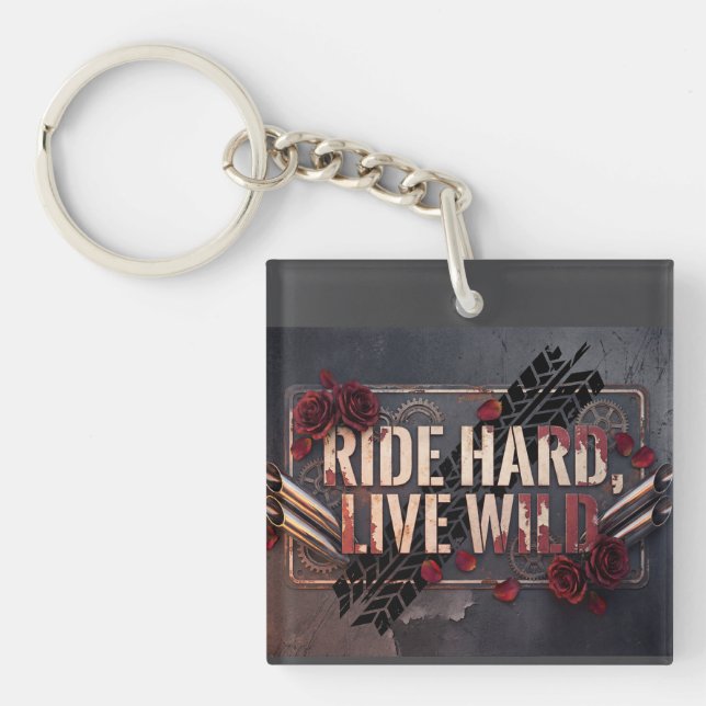 Porte-clés ride hard, live wild (Devant)
