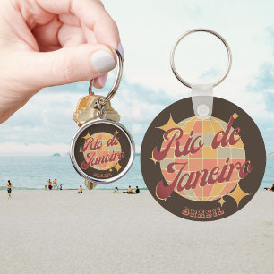 Porte-clés Rio de Janeiro Brasil Disco Retro Vintage