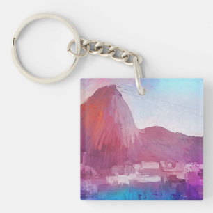 Porte-clés Rio de Janeiro de montagne de Sugarloaf d'art