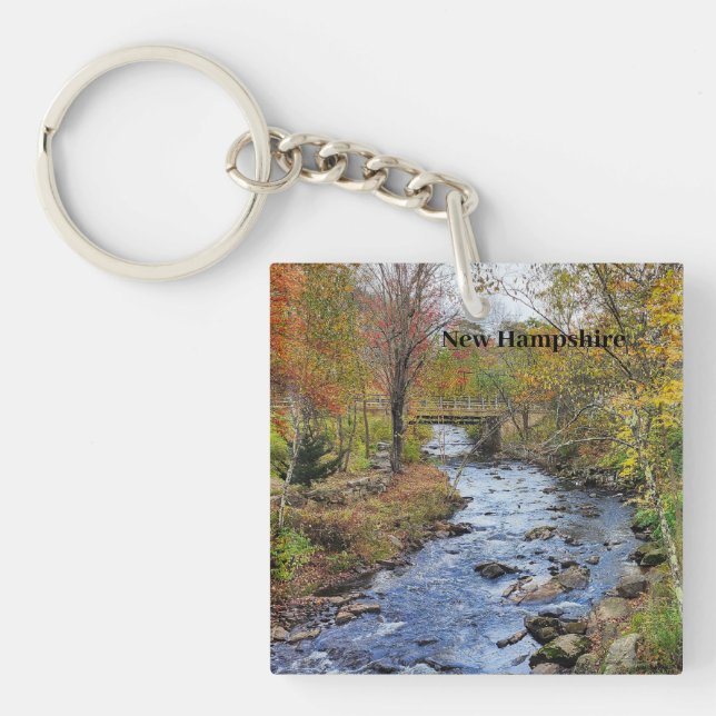 Porte-clés Rivière de l'automne du New Hampshire (Devant)