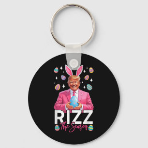 Porte-clés Rizz La Saison Drôle Trump Bunny Ears Pâques Chass