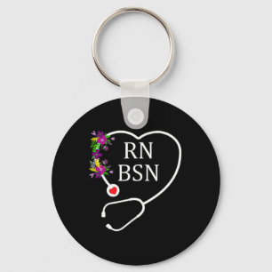Porte-clés Rn Bsn Infirmière Infirmière Infirmière Florale St