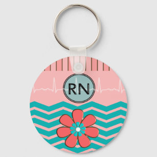 Porte-clés RN Chevron Motif rose et bleu