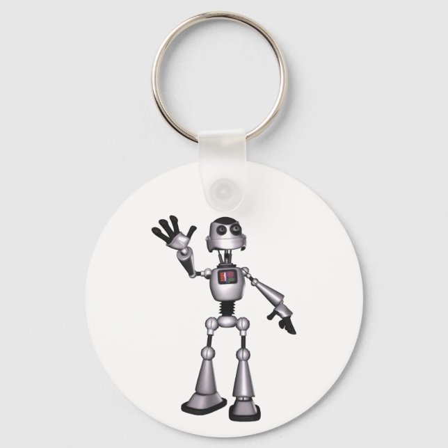 Porte-clés Robot 3D demi-teinte Sci-Fi (Recto)