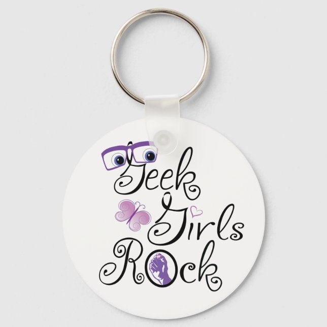 Porte-clés Roche de filles de geek (Recto)