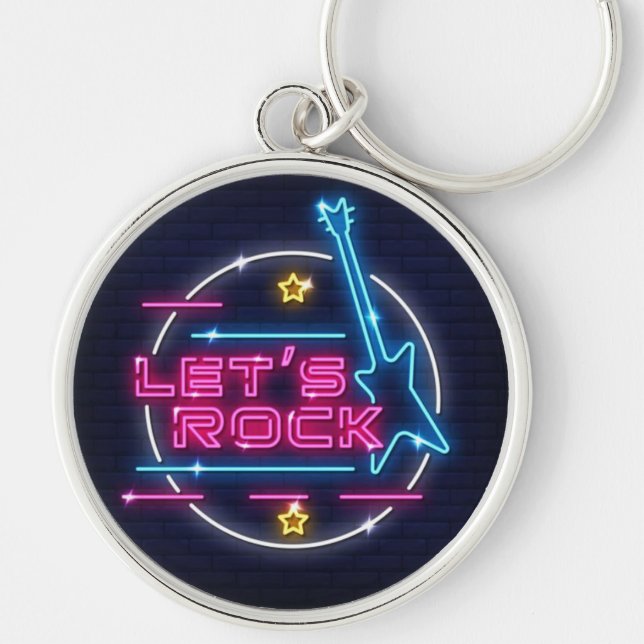 Porte-clés Rock Retro Neon Round (Devant)