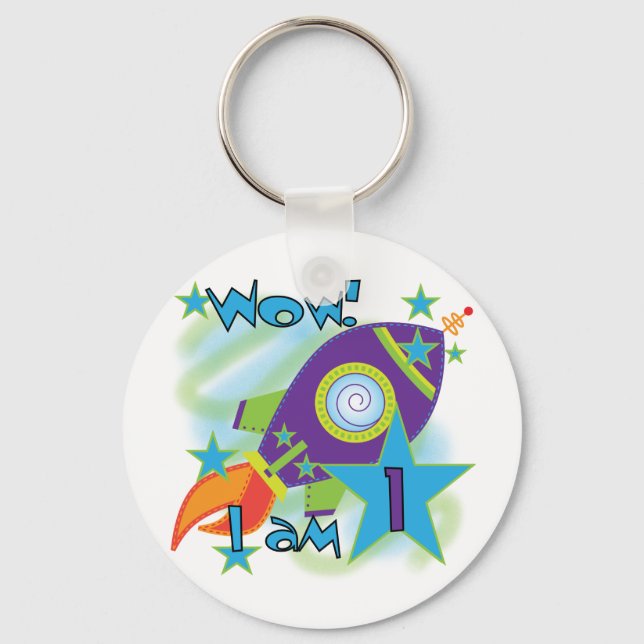Porte-clés Rocket Ship 1er Anniversaire Tshirts et cadeaux (Recto)