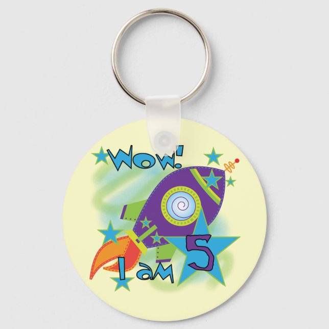 Porte-clés Rocket Ship 5e Anniversaire T-shirts et cadeaux (Recto)
