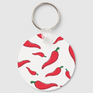 Porte-clés Rode chili, cayennepeper patroon. Spaanse pepers