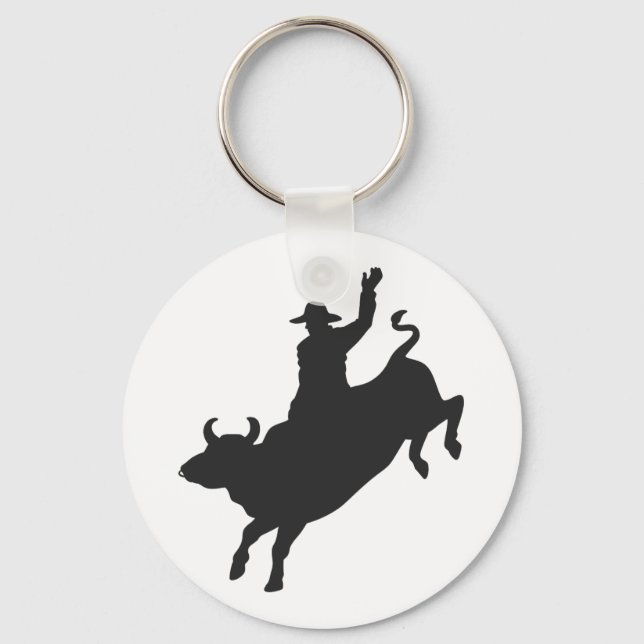 Porte-clés Rodeo Bull Ride silhouette (Recto)