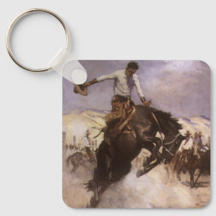 Porte-clés Rodeo Cowboy vintage, Breezy Riding par WHD Koerne