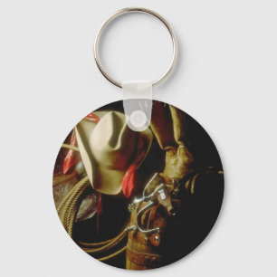 Porte-clés Rodéo occidental de cowboy de lumière du soleil 