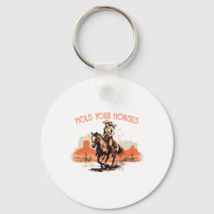 Porte-clés Rodéo vintage Cowboy Tenez vos chevaux Horseback R