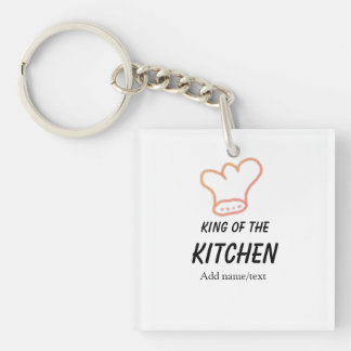 Porte-clés Roi du chef de cuisine cuisine ajouter nom couronn