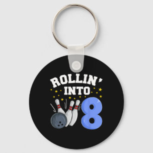 Porte-clés Rollin’ Into 8 Birthday Boy Bowling 8th Birthday P