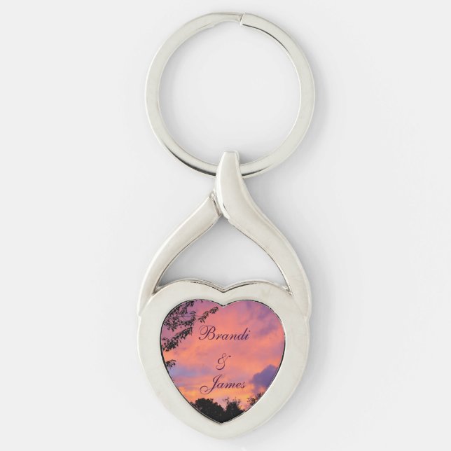 Porte-clés Romance du coucher de soleil d'été *Personnaliser* (Devant)
